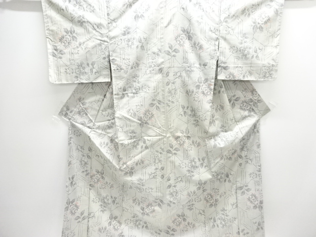 唐花模様織り出し西陣お召着物